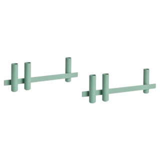 Green Candleholders by Mason Editions, Set of 2 For Sale