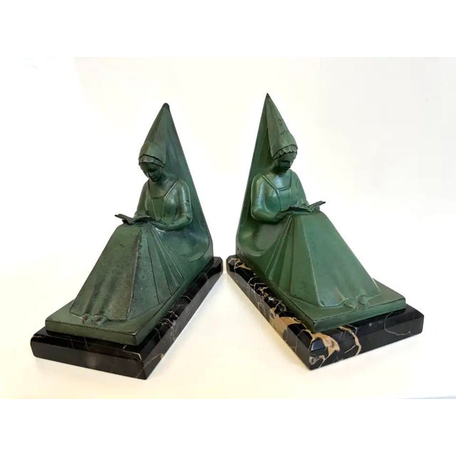 1930s Vintage French Art Deco Bookends by Max Le Verrier, 1930, Set of 2 For Sale - Image 5 of 15