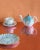 Contemporary Set of 2 Tea Cups & Saucer Blue Marble For Sale - Image 3 of 4