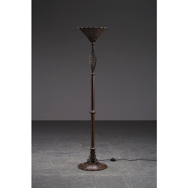 Art Nouveau Wrought Iron Standing Lamp For Sale - Image 15 of 15