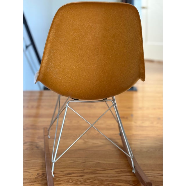 Mid 20th Century 1960s Authentic Mid Century Modern Vintage Eames Herman Miller Small Mustard Rocker For Sale - Image 5 of 11