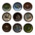 Mid-Century Swiss Folk Art Studio Pottery Wall Plates by Mw Thun - Set of 9 For Sale