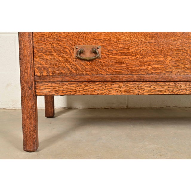 L. & J. G. Stickley Antique Mission Oak Arts & Crafts Sideboard or Bar Cabinet, Circa 1910 For Sale - Image 12 of 16