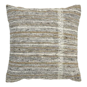 Boho Chic Style Modern Wool and Cotton Pillow in Muted Tones