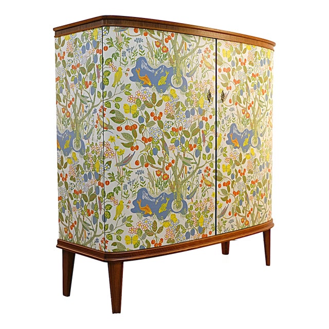 Swedish Cabinet with Josef Frank Paradiset Nordens Flora, Sweden, 1950s For Sale