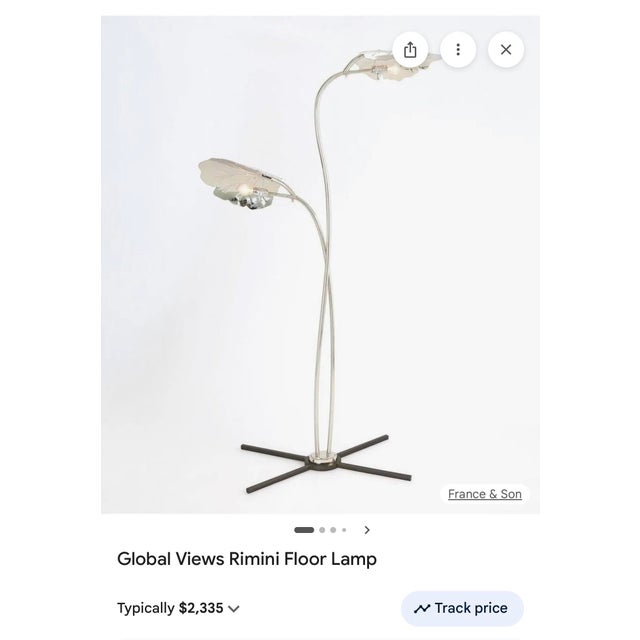 Silver Organically Glamorous “Rimini” Nickel Floor Lamp by Global Views For Sale - Image 8 of 8