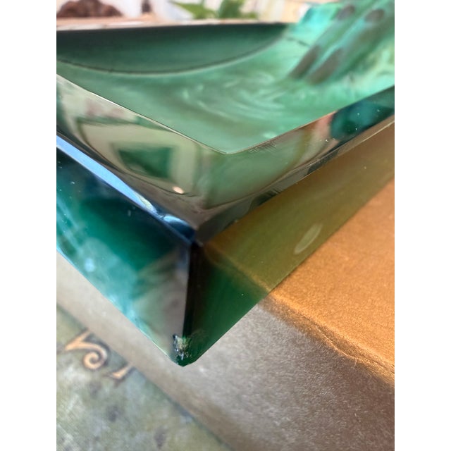 Art Deco Art Deco Malachite Glass Nude Figural Ashtray For Sale - Image 3 of 16