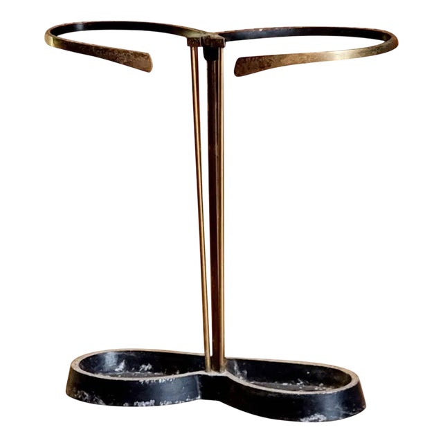 Sculptural Modernist Umbrella Stand in Brass, 1950s For Sale