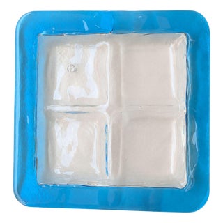 Centerpiece Tray in Blue Murano Glass from Venini, 1970s For Sale
