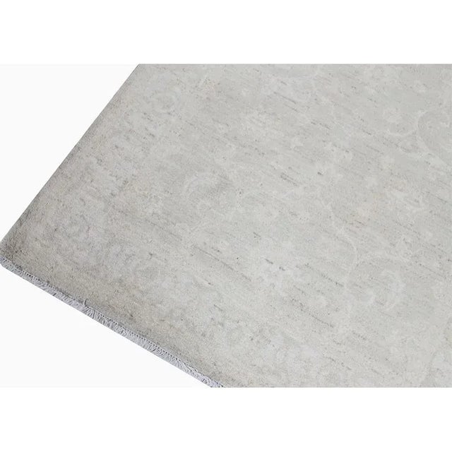 Handwoven Oushak Style Ivory Runner Rug 4'1" X 16'3" For Sale - Image 4 of 12