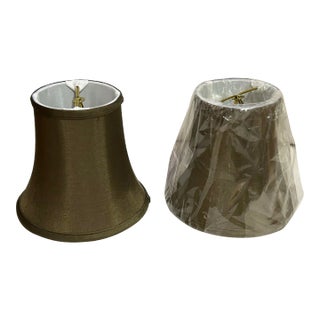 Set of 2 - Custom Silk Shantung Chandelier Shades For Sale