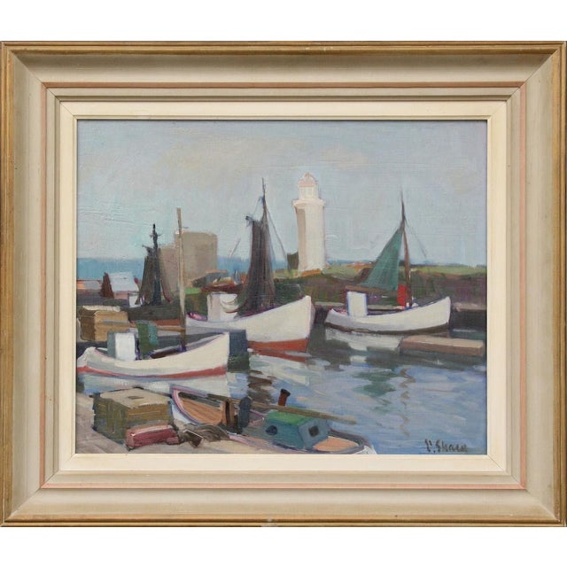 Eskil Skans, Boats, 1960s, Oil on Panel, Framed For Sale - Image 17 of 17
