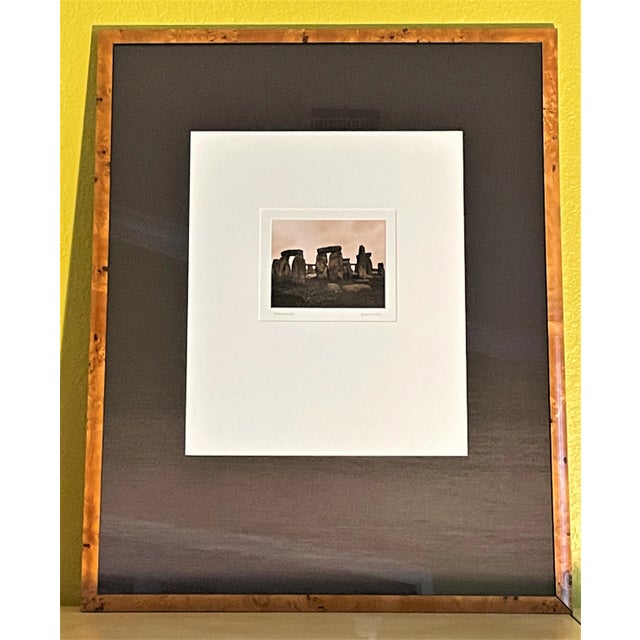 Perspective "Stonehenge With Flowers Blooming" Sepia on Gelatin Silver Photograph by Alan Klug, Framed For Sale - Image 4 of 6
