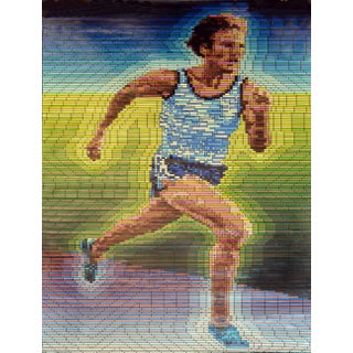 "Bruce Jenner, Olympian 1976" Large Scale Pop Art Portrait Painting by Edgar Duveyoung For Sale