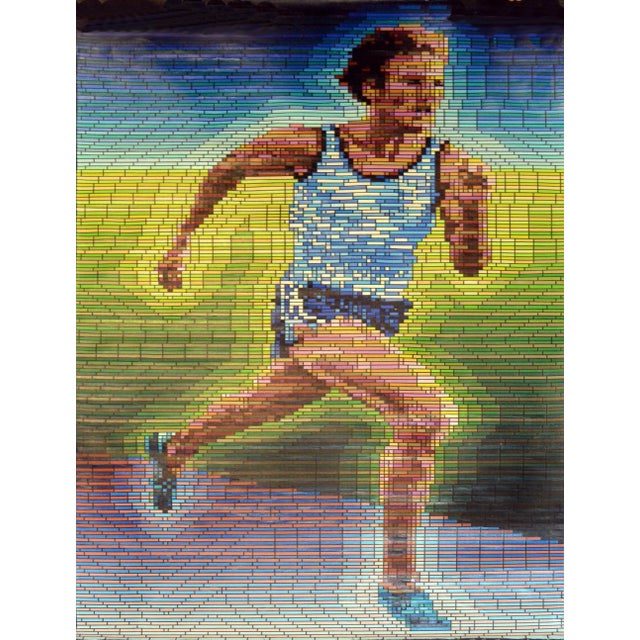 "Bruce Jenner, Olympian 1976" Large Scale Pop Art Portrait Painting by Edgar Duveyoung For Sale
