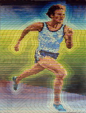 "Bruce Jenner, Olympian 1976" Large Scale Pop Art Portrait Painting by Edgar Duveyoung