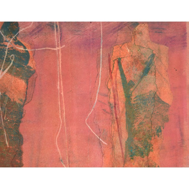 Peach 1980s "Land of Dreams" Monoprint by Karen Pugay For Sale - Image 8 of 9