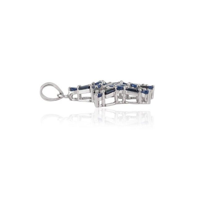 Celestial Mosaic Pendant With Natural Sapphire in Sterling Silver For Sale - Image 6 of 15