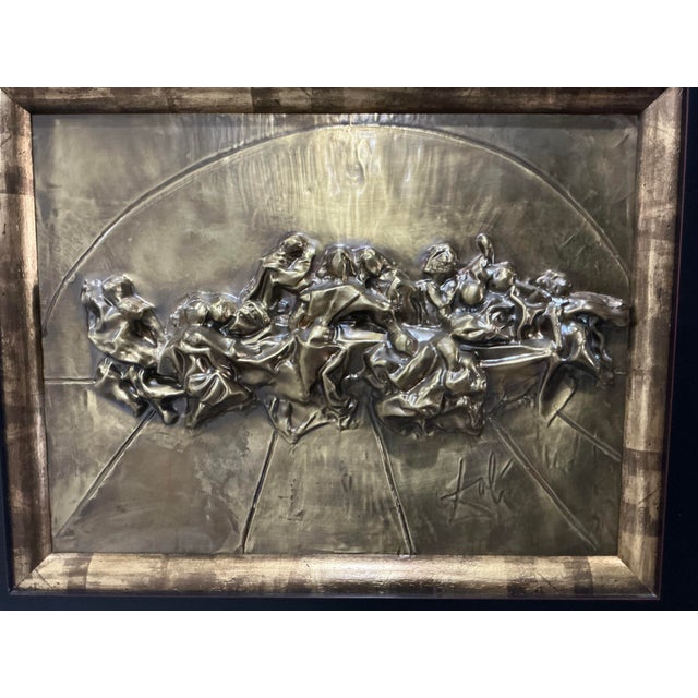 Contemporary 1970s Salvador Dali the Last Supper Bronze Artwork in Relief For Sale - Image 3 of 7