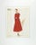 1940s French Fashion Sketch - Red Velvet Couture For Sale - Image 5 of 5