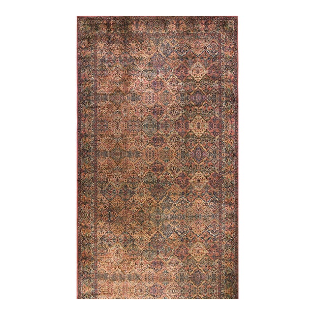 1960s Rose Geometric Floral Modern Vintage American Karastan Rug 11'6" X 40' Wool Carpet For Sale
