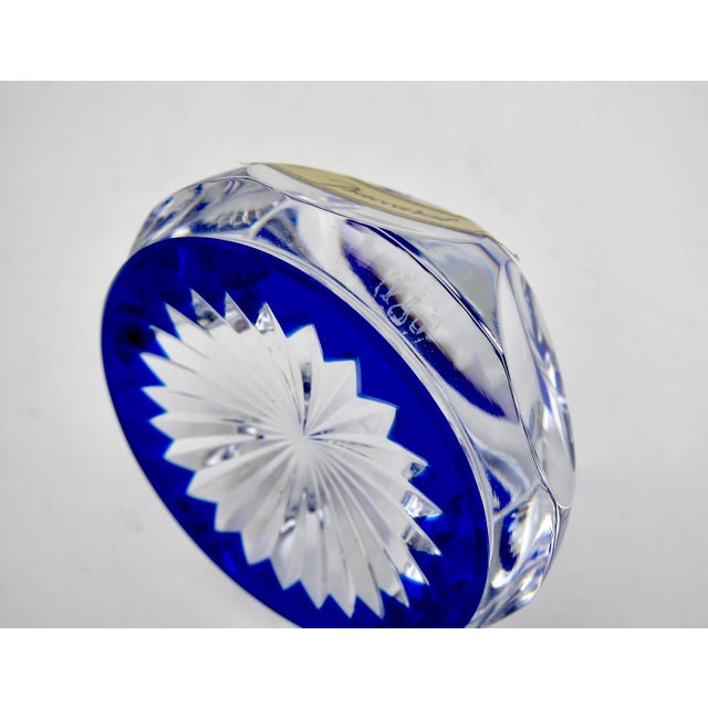 Transparent French Baccarat Art Glass Paperweight With Original Box For Sale - Image 8 of 8