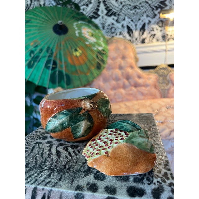 1970s 1970s Small Ceramic Vintage Pomegranate Dish For Sale - Image 5 of 8