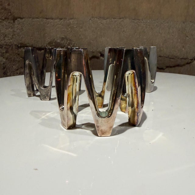 Mid-Century Modern Silver-Plated Candle Holder Crown Model Jens Quistgaard Dansk Designs For Sale - Image 3 of 13