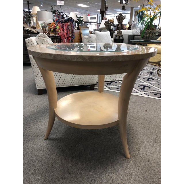 Vintage Henredon Marble & Glass Side Table Chairish