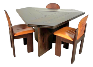 Mid-Century Modern Dining Table and Chairs by Silvio Coppola for Fratelli Montina, 1970s, Set of 4
