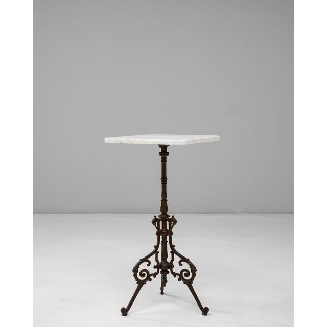 19th Century French Cast Iron Table With Marble Top For Sale - Image 4 of 18