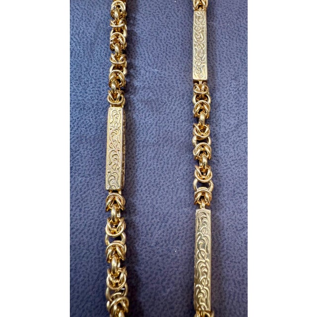 Contemporary Vintage 63 Gm 18 Karat Yellow Gold Handmade Chain 30 Inch Unique Opera Length For Sale - Image 3 of 18