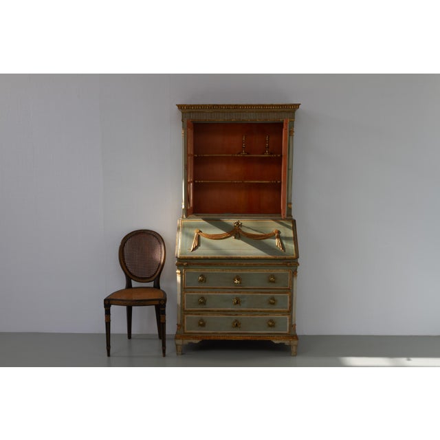 Danish Gustavian Green Secretaire Cabinet, 1780s For Sale - Image 6 of 18