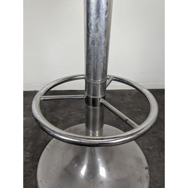 Chrome Bar Stool with Tulip Base and Backrest, 1970s For Sale - Image 6 of 9