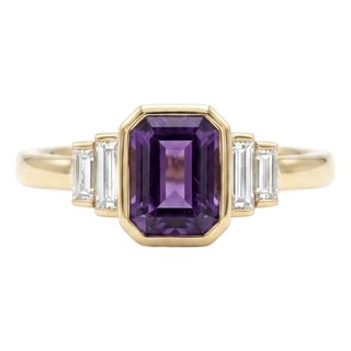 Purple Amethyst Gemstone Ring, Wedding Engagement Ring, February Birthstone Ring Us 7 For Sale