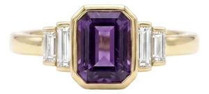 Purple Amethyst Gemstone Ring, Wedding Engagement Ring, February Birthstone Ring Us 7