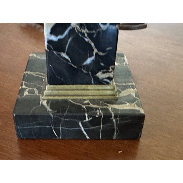 1950s Acanthus Bronze & Portoro Marble Base Table Lamp For Sale - Image 9 of 13