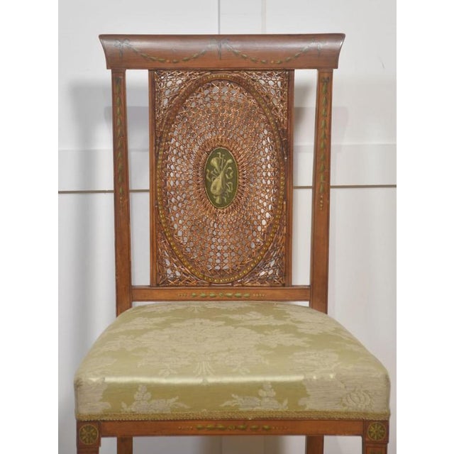 Edwardian Satinwood Cane-Back Side Chairs, 1890s, Set of 2 For Sale - Image 3 of 7