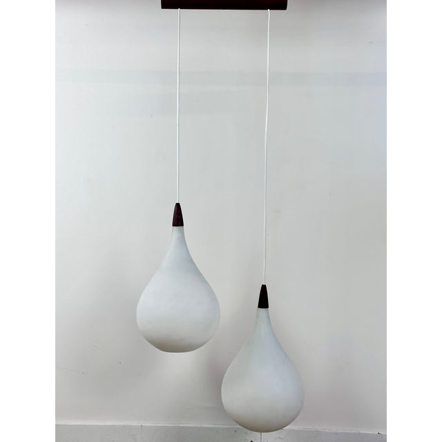 Scandinavian Two-Light Pendant by Uno & Osten Kristiansson for Luxus, 1957 For Sale - Image 6 of 13