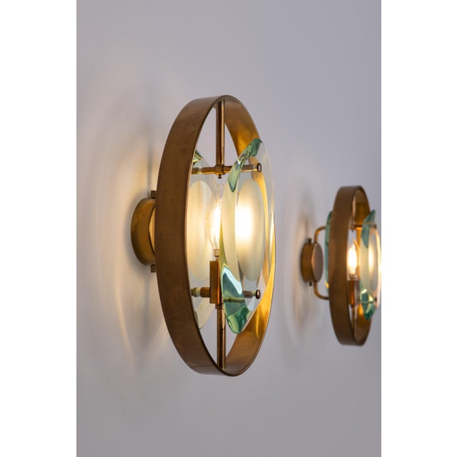 Fontana Arte Model 2240 Sconces by Max Ingrand for Fontana Arte, 1960s, Set of 2 For Sale - Image 4 of 15