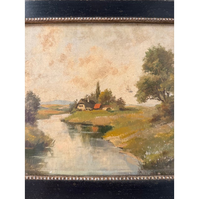 1900 - 1909 Antique, English, Rural, Landscape, Framed For Sale - Image 5 of 9