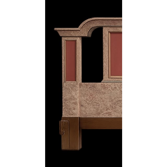 Make a dramatic statement with this vintage king-size neoclassical headboard featuring a beautifully executed faux marble...