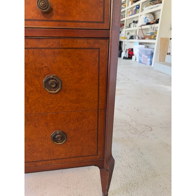 19th Century Hand-Painted Satin Wood Secretary Desk and Dresser For Sale - Image 11 of 12