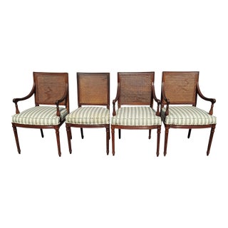 1950s Mid Century Modern Henredon Collection Cane Back Chairs - Set of 4 For Sale