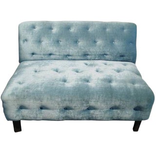 1960s Vintage Velvet Tufted Settee For Sale