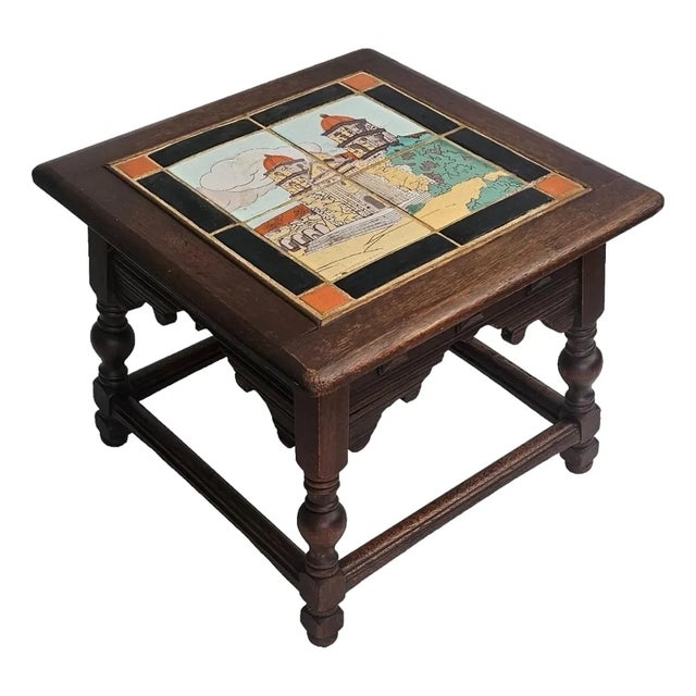 Antique Taylor Tile Santa Barbara Mission Table, California Spanish Revival, 1920s For Sale