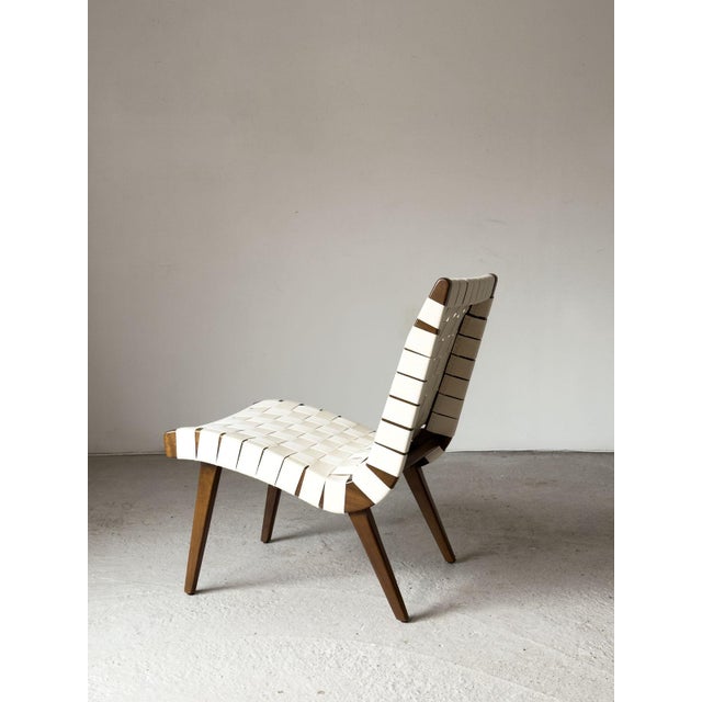 Wood Model 654W Vostra Lounge Chair with Walnut Frame and New Webbing by Jens Risom for Knoll, 1950s For Sale - Image 7 of 14
