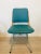 Metal, Wood & Turquoise Eco-Leather Dining Chair, 1960s For Sale - Image 4 of 10