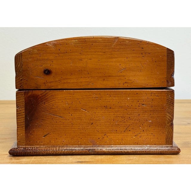Oversize Vintage Domed Lid Burled Wood Box For Sale - Image 11 of 13