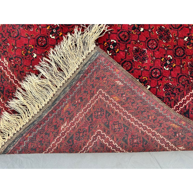 Textile Fine Quality Vintage Afghan Basheri All-Over Lattice Rug - 5'3" X 3'1" For Sale - Image 7 of 8